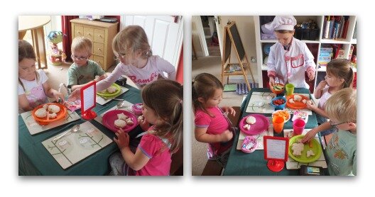 Cafe pretend play serving food