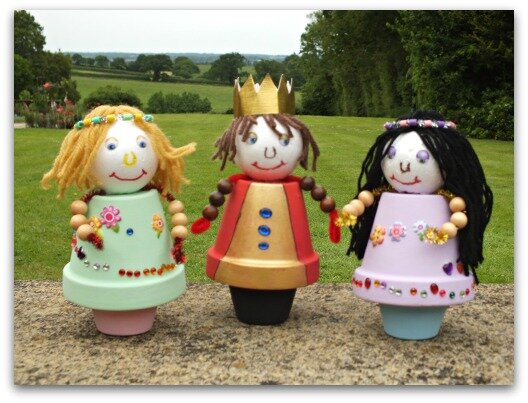 Prince and princess flower pots craft