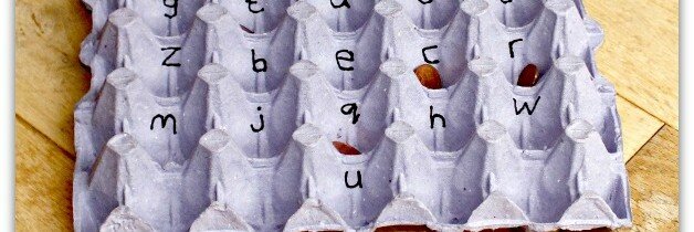 Fun egg box letter and word games